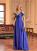 パーティードレスXuibolエレガントな青いサスペンダーイブニングドレス女性2024輝くAラインウェディングマキシガウンセクシーなスプリットバックレスリス