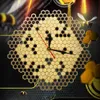 Wall Clocks Bees and Honeycomb Natural Wooden Wall Clock Hexagon Wall Art Wood Bee Honey Contemporary Wooden Clock Room Decor Watch