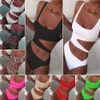 Sommar nya kvinnor ett stycke sexig ren färg bikini cutout multicolors european och amerikansk vind sli fit baddräkter ggitys mk7d