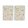 Decorative Flowers 2pcs 40 60cm White Flower Wall Plate Set Backdrop 3D Faux Silk Rose Mat Decoration Wedding Party Baby Bridal Shower