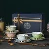 Style européen léger luxe osseuse chinoise Coffee tasse et soucoupe Set en céramique Maison de ménage combinaison Gift 240508