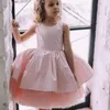 Mädchenkleider Baby Sommer gestreiftes Mesh Nähen Prinzessin Kleid Kinder Geburtstagsfeier Ballkleid