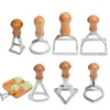 Backformen Knödelform Presse 7pcs Cookie Cutter Cake Backträme Stempel Gemüseformen Set Ergonomic Mini Keks tragbar