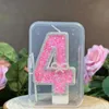 5st ljus Sparkly Pink Birthday Candle Childrens födelsedagsljus Första födelsedagsflickan Party Decoration Number Cake Topper