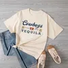 T-shirts voor heren cowboys Tequila vrouwen grappig drinken t-shirts korte slev vintage country muziek t shirt cowgirl retro mode grafische ts tops t240510