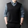 Smart Casual Formal Men Polo Polo Fake Two Two Plaid Street Vintage Male Vintage Male Spring Automne Fashion Business à manches longues Tops 240507
