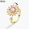 Bagues de mariage fashion coréenne Daisy Spinner anneau fidget multi-style tournesol rose neige flocon tour de stress sans anxiété Q240511