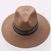 Hombras anchas de sombrero de paja Capa de verano Jazz Panamá Fedora Fashion Travel Sun para mujeres hombres