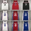 Jerseys de basquete Allen Iverson Joel Embiid Tyrese Maxey Black White City Jersey Homens Mulheres Juventude S-XXL Sport Jersey