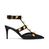 con box womens designer alto tacchi eleganti scarpe tallone sandali rock stallone gattini sandles oro in pelle argento rivetta