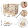 OurWarm Wedding Card Box Wooden Urn Marriage Card Boxes Envelope For Wedding Supplies DIY with Lock Anniversary Party Decoration 240509