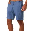Summer Mens Solid Color Beach Pants Shorts Mens Casual Linen Gym Mens DrawString Button Bottom S-4XL 240430