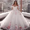 2021 Off Shoulder Flowers prom Ball Gown Beaded Quinceanera Dress Lace Up Back Luxurious Pleated Tulle Sweet 15 Party Dresses 263q