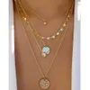 Подвесные ожерелья ретро золото многоцветное женское ожерелье многослойное ожерелье диска.