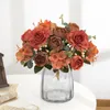 Dekorativa blommor Konstgjorda påskliljor Peony Simulering Rose Bröllop Bukets blommobum för blommorarrangemang