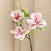 Dekoracyjne kwiaty symulowane Magnolia 3D Feel White Living Room Sayt Flower Art Artificial Decoration Ornaments Materiały