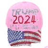 Feestmutsen Trump 2024 hoed Casual diamant honkbal pet athleisure verstelbaar katoen 9 stijl drop levering home tuin feestelijke benodigdheden dh5qc