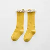 Chaussettes pour enfants Lawadka Childrens Princesse Girls Children Childrens Gnee High Chaussettes Lace Baby Jam Coton Coton Spring Style D240513