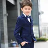 Terno Flower Boys School Formal School For Weddings Child Blazer Campente de colete Torne 5pcs Tuxedo Kids Faculdade de festa Vestido Conjunto de roupas