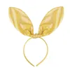 Easter Halloween White Bunny Ears Bunnone Orecchie di coniglio Accessori di costumi di coniglietto pasquale - Piegare la fascia scintillante per bambini e adulti