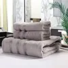 Handduk tuedio 3-stycken fast färg bomullsuppsättning bad för vuxna möter handdukar bambu fiber badrum hem elbruk
