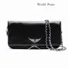 Zadig Voltaire Bag Swing Your Wings Zadig Voltaire Womens Tote torebka Sac Zadig Voltaire Designer Torba Man Clutch Oryginalny skórzany łańcuch skrzydeł Denim Mini 132