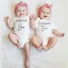 Rompers Pray for a blessing two twins baby tight fitting clothes newborn boy short sleeved Lopa toddler girl clothing twin giftL2405