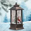 Titulares de vela Lanterna de lanterna de Natal Ornamento decorativo da lâmpada LED (quadro vermelho Papai Noel)