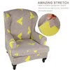 Couvre-chaise arrière El Furniture 3D Imprimé Stretch Stretch décoratif Hobe de protection élastique amovible Couverture d'aile antidérapante