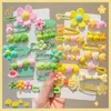 Accessoires de cheveux 14-8 pièces / Ensemble de bonbons de couleur dessin animé Bow Flower Clips de cheveux pour bébés filles et couches roses Accessoires pour enfants D240513