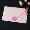 Gift Wrap Romantic Pink Envelope Set Fire Paint Prints Wax Seals Fresh Decoration Paper Vykorts välsignelse Tack