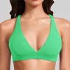 Bras Deep V Neck Sports For Women Strap Padded Bra Sexy Wireless Yoga Female Solid Color Non