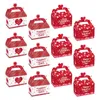Brocada de presente 12x Caixas de tratamento do dia dos namorados pequenos recipientes vermelhos para os doces de doces sobremesas