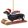 Trädformade ornament hängande Dachshund Dog Pendants For Home Chuldedekorationer Xmas nyårsgåvor