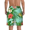 Herrshorts badkläder underbara tropiska blommiga brädor sommar hawaii blommor avslappnad korta byxor sportkläder bekväma strandstammar