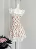 Dwuczęściowa sukienka Letnia wieczór stary stary pieniądze mini balet rdzeń kwiatowe kobiety sukienki gyaru coquette impreza jednoczęściowa estetyczna suknia balowa Q240511