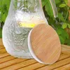 Ensembles de vaisselle à eau froide Pouche de couvercle en verre en acier inoxydable tasse théière en bois de bambou bouteilles de remplacement pichet remplaçable
