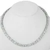 Sier Round Emerald Cut Iced Out Out Necklace Bracelet VVS Moissanite Tennis Chain