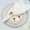 Wedding Rings 6 pieces of wedding napkin rings red grape wine bottle ring holder for birthday party decoration Christmas buckle ERD177 Q240511