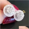 Stand Charm 14k Gold Lab Diamond Earring Real 925 Sterling Sier Gioielli Orecchini per il fidanzamento per le donne Deliverità regalo per feste da sposa Ot1yx