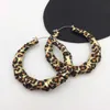 Stud novo moda punk leopard ouro cor grande círculo brincos para mulheres retro bambu bedurings redondos de festas de partido Jewelry Gifts J240513