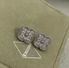 2024Designer 4/vier Blattklee Charm Ohrringe Silber Mode 18K Gold plattiert für Frauen Mädchen Valentinstag Hochzeit Schmuck Gifft Q4