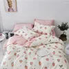 Set di biancheria da letto set di cotone Clatton set rosa Copertina aderente Foglio piumini da letto DS52# Quilt Linens Cute