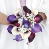 Dekorativa blommor Bröllopsbukett Calla-Lily Flower Bride Centerpiece Arrangemang