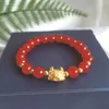 Charm Armband 2024 Kinesisk stil Dragon Year Luck Armband Light Luxury Imitation Jade Beads Zodiac for Women Christmas Gift