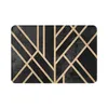 Carpets Gold Black and White Geometric Printing Carpet Entrance Entrance Bath Floor Floor Absorbants Mat Anti-Slip Kitchen Tapis pour la maison