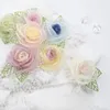Fleurs décoratives 1PCS 5,5 cm faits à la main DIY 3D Organza Camellia Broche Fleur Robe de mariée ACCESSOIRES