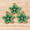 Charms 10pcs 18x21mm Cute Colorful Enamel Flower Pendants For Jewelry Making Earrings Necklace Bracelets DIY Crafts Accessories