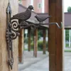 Estatuetas decorativas para a mãe europeia Mãe e Baby Birds On Branch Design Ferro Ferro fundido Decoração de jardim de parede Plantador de vaso de flores montado na parede