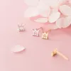 Gestüt Ohrringe Mode einfache goldplattierte Zirkonkronen Elegante Prinzessin Accessoires Wedding Freizeit Party Schmuck